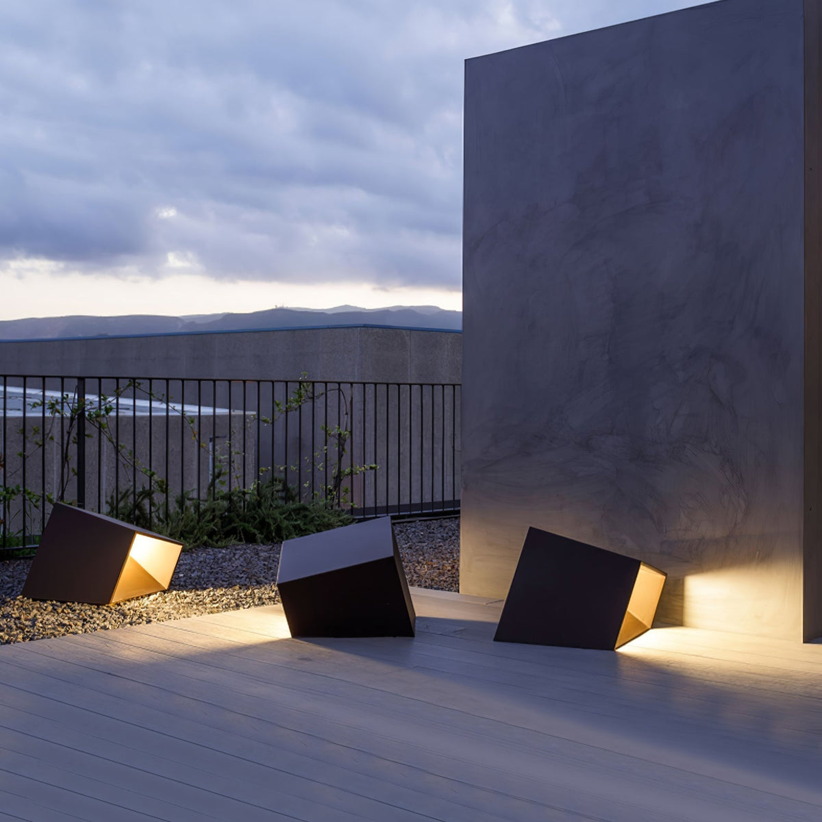 Evsore luminaria exterior cubo jardín solar único