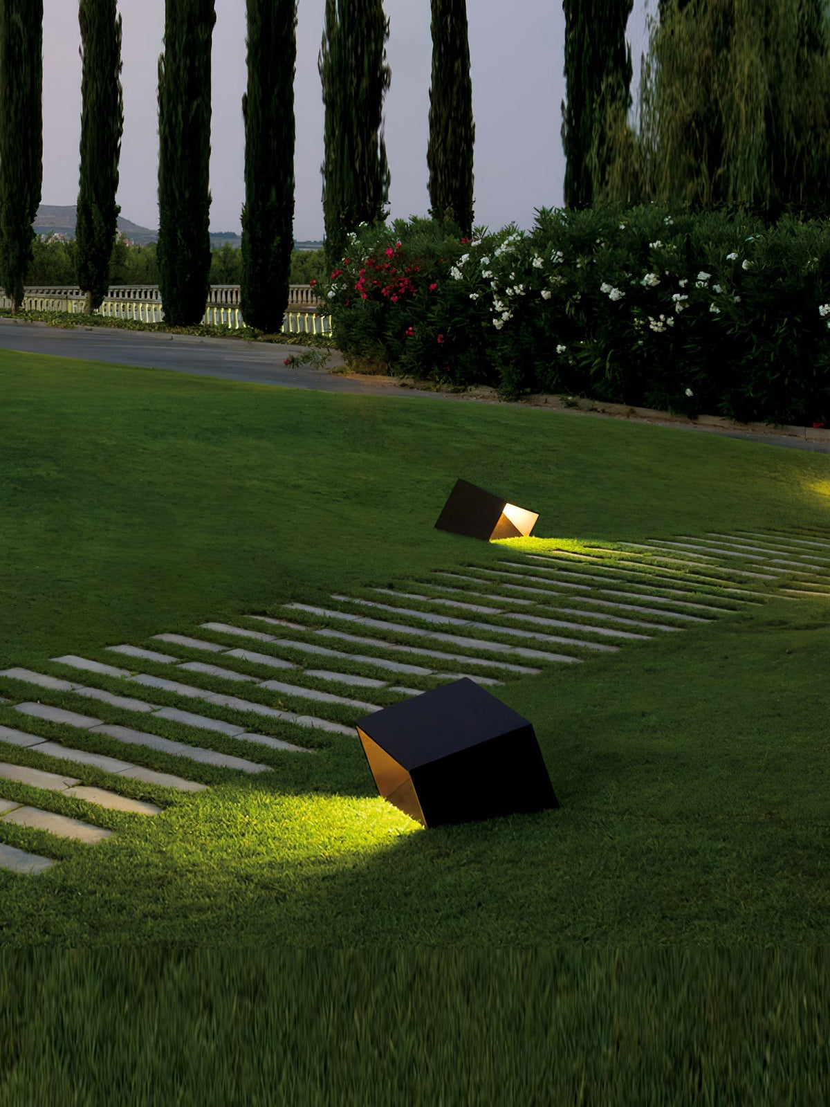 Evsore luminaria exterior cubo jardín solar único