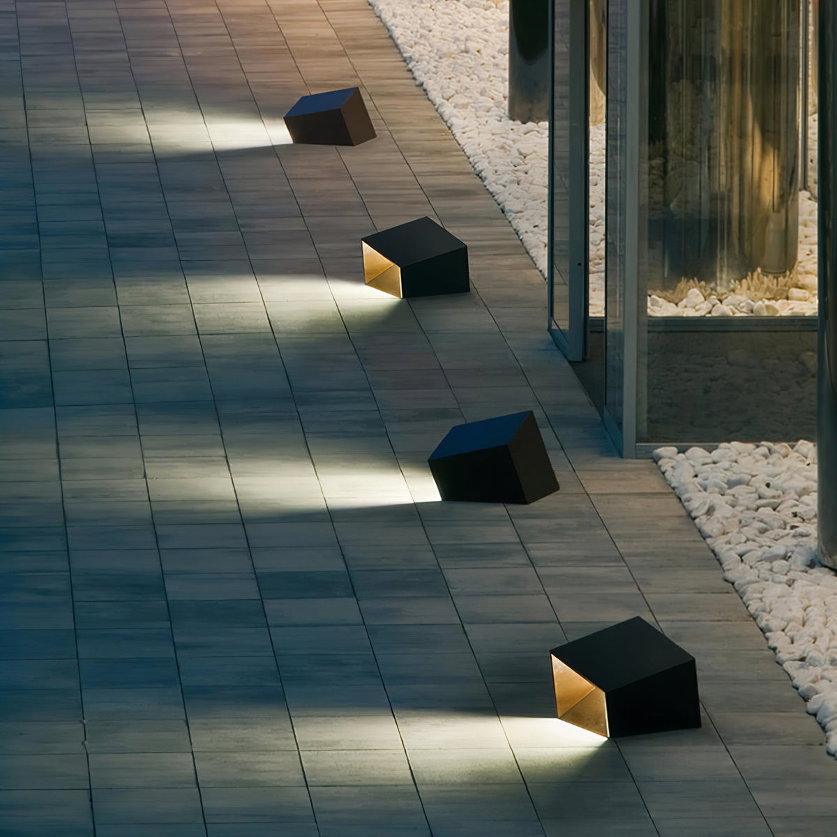Evsore luminaria exterior cubo jardín solar único