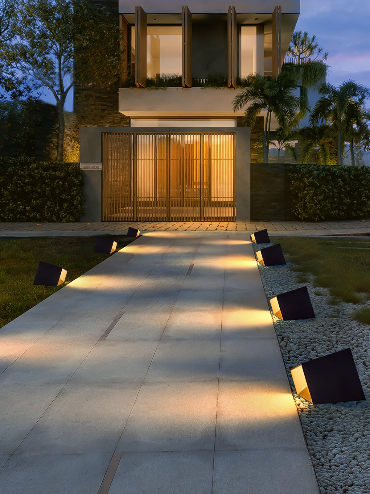 Evsore luminaria exterior cubo jardín solar único
