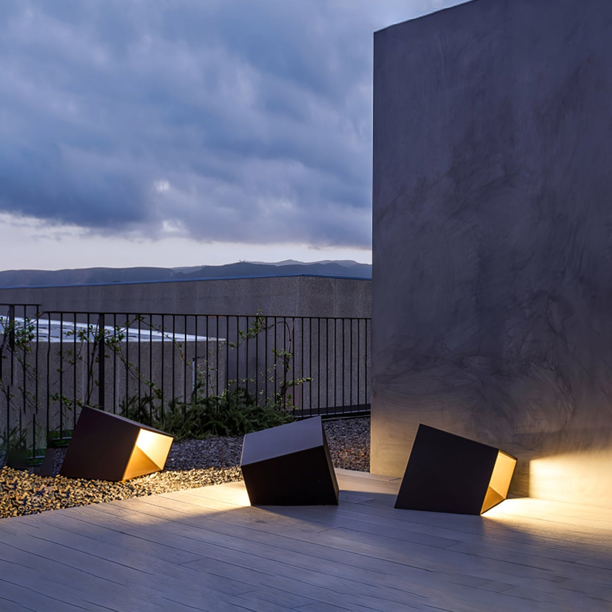 Evsore luminaria exterior cubo jardín solar único