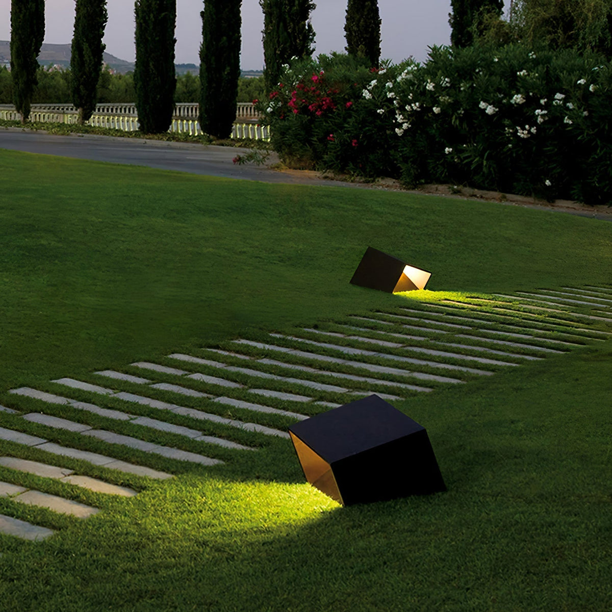 Evsore luminaria exterior cubo jardín solar único