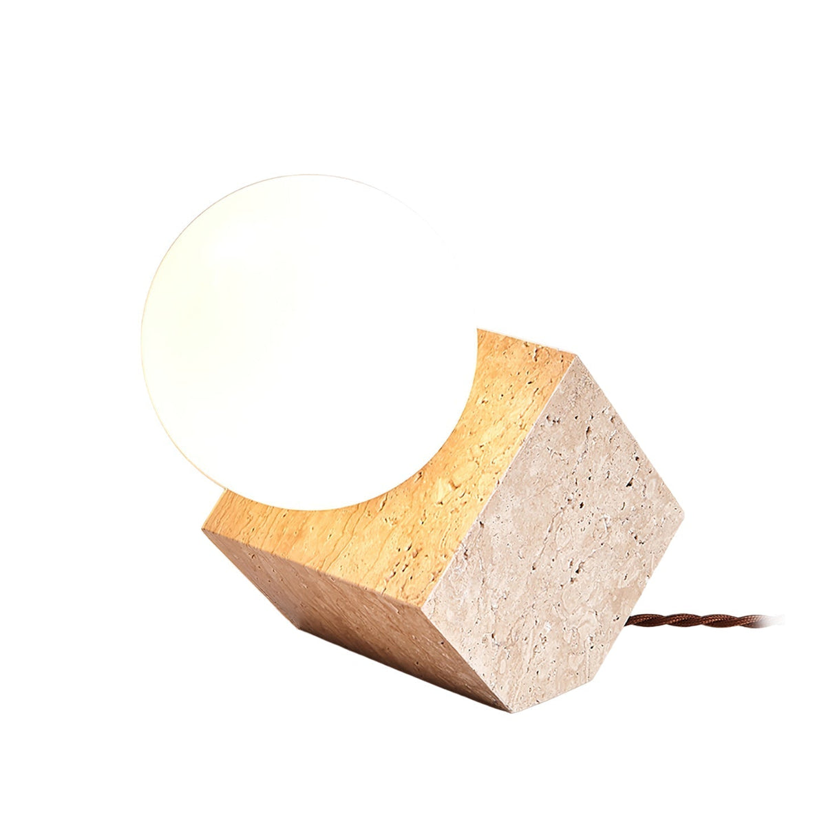Rolt lámpara de mesa Geométrica de travertino