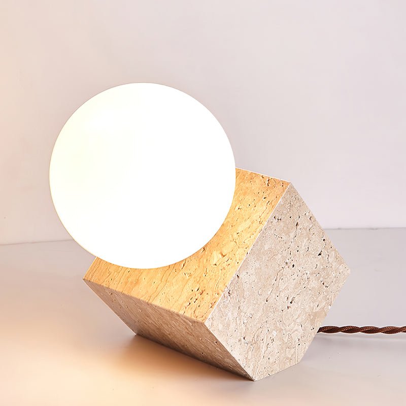 Rolt lámpara de mesa Geométrica de travertino