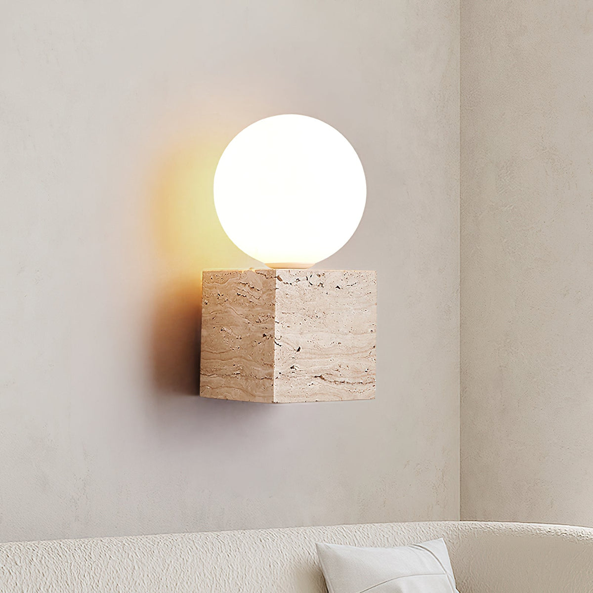 Eurlaean Cube-Base travertino aplique de pared