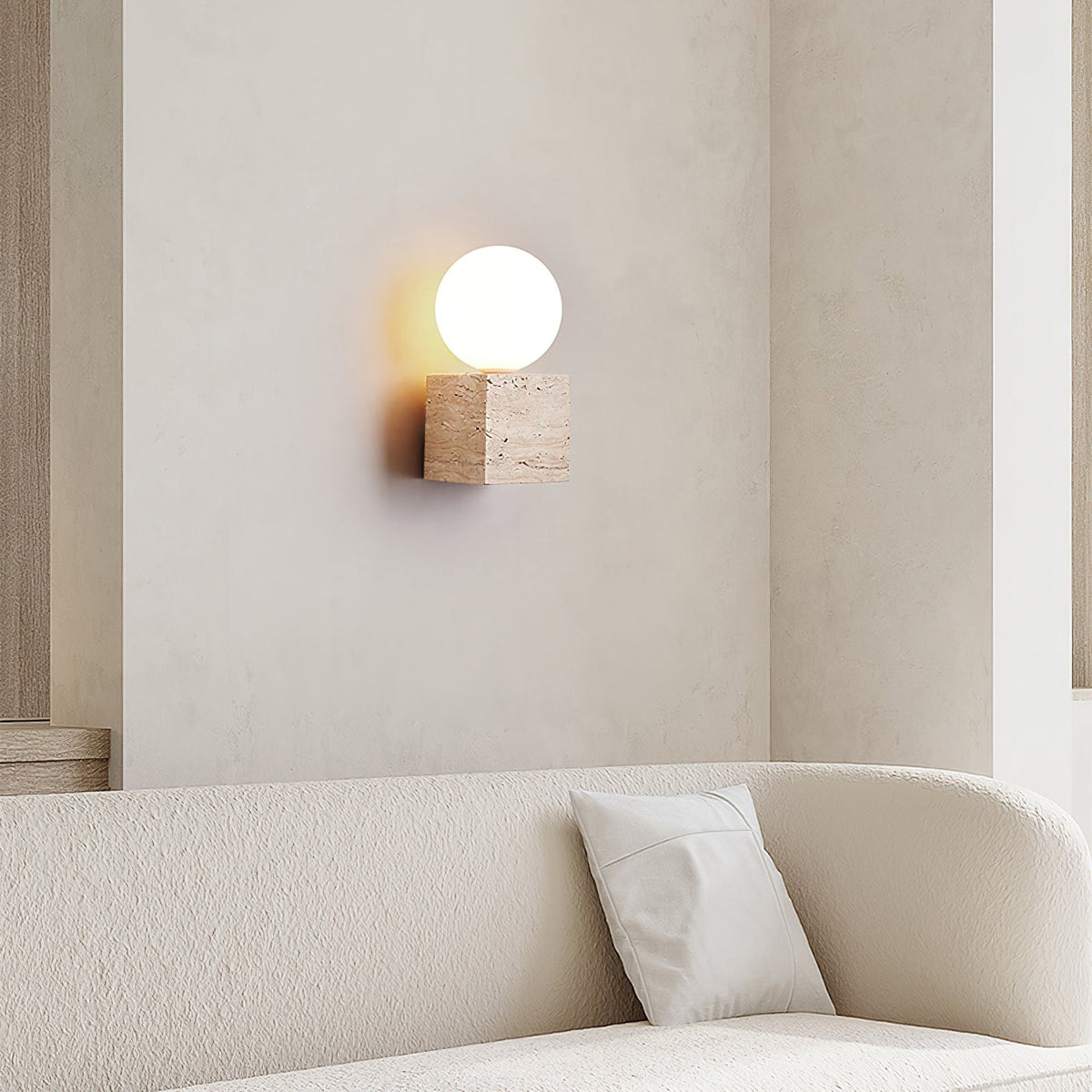 Eurlaean Cube-Base travertino aplique de pared