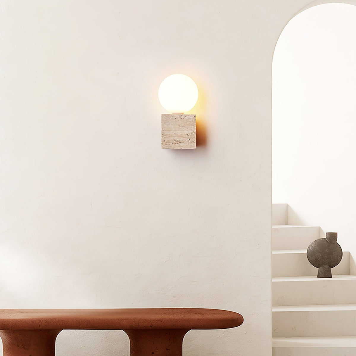 Eurlaean Cube-Base travertino aplique de pared