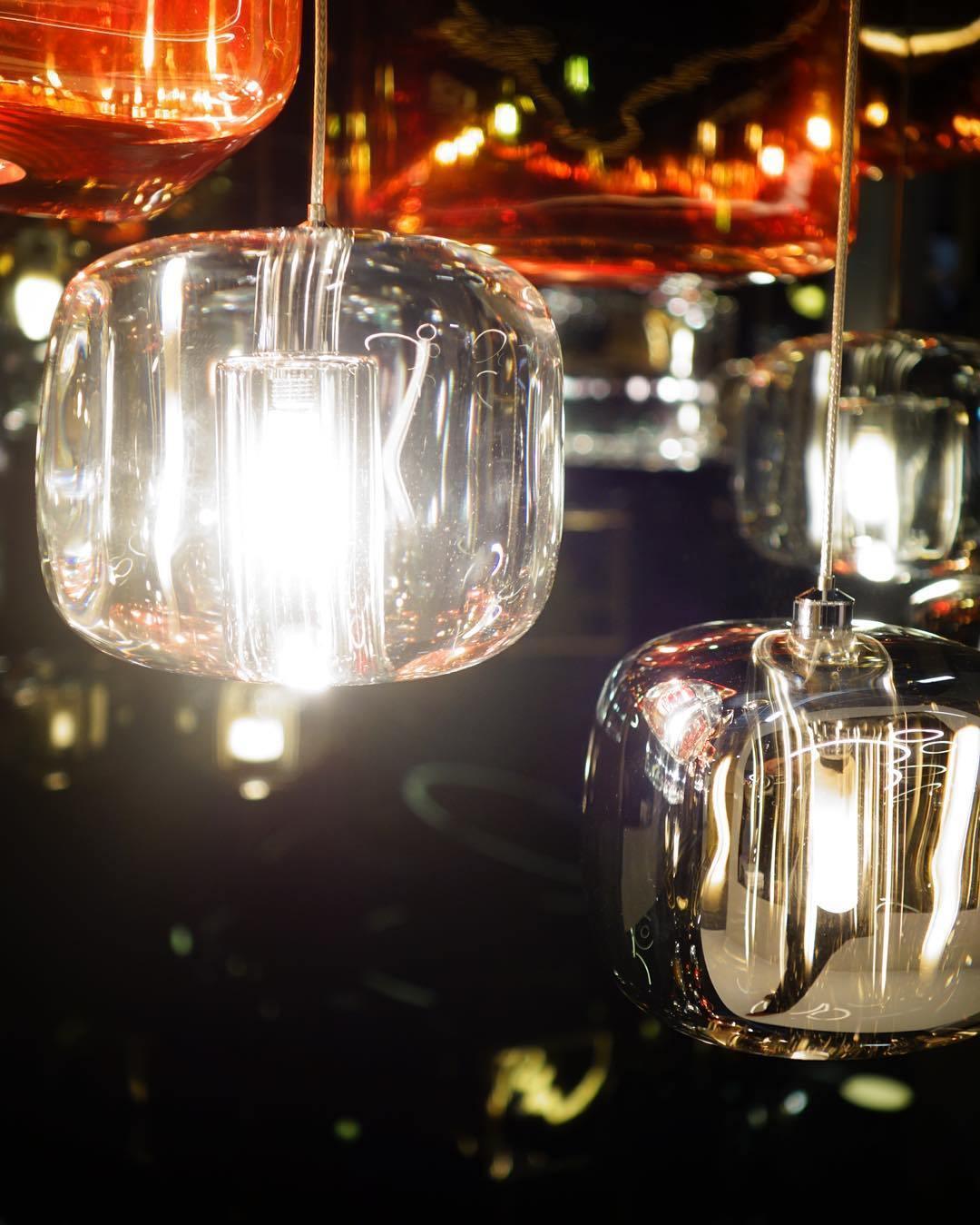 Glowcube lámpara de araña moderna de cristal