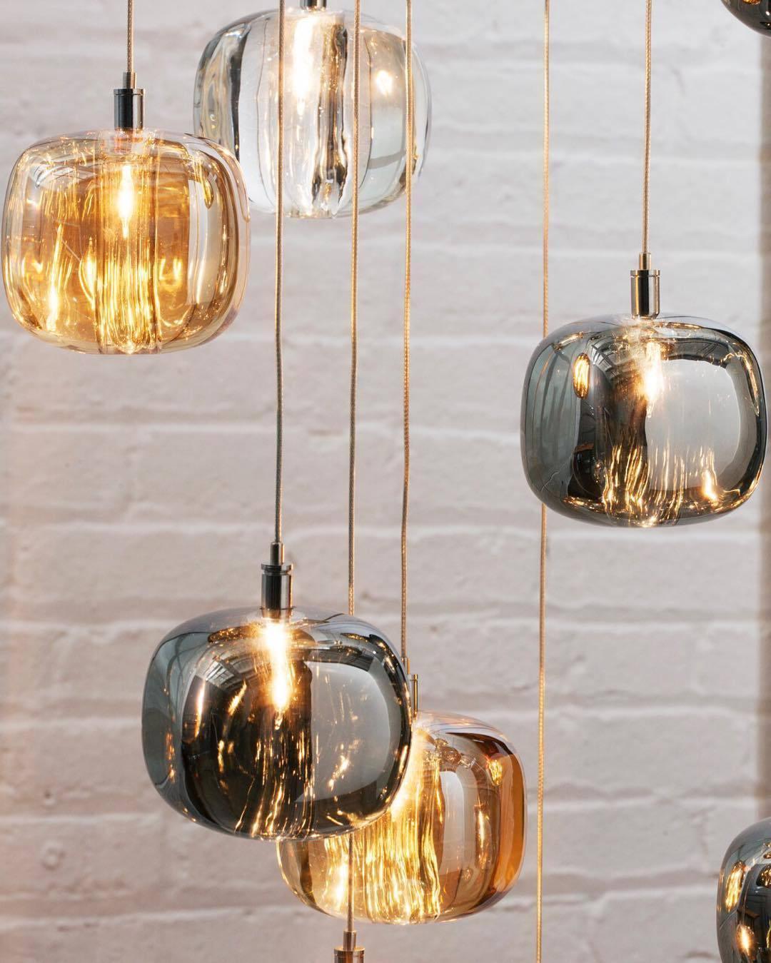 Glowcube lámpara de araña moderna de cristal