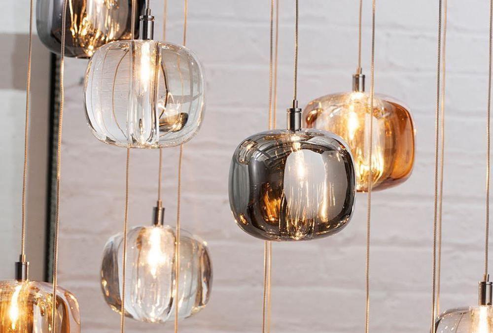 Glowcube lámpara de araña moderna de cristal