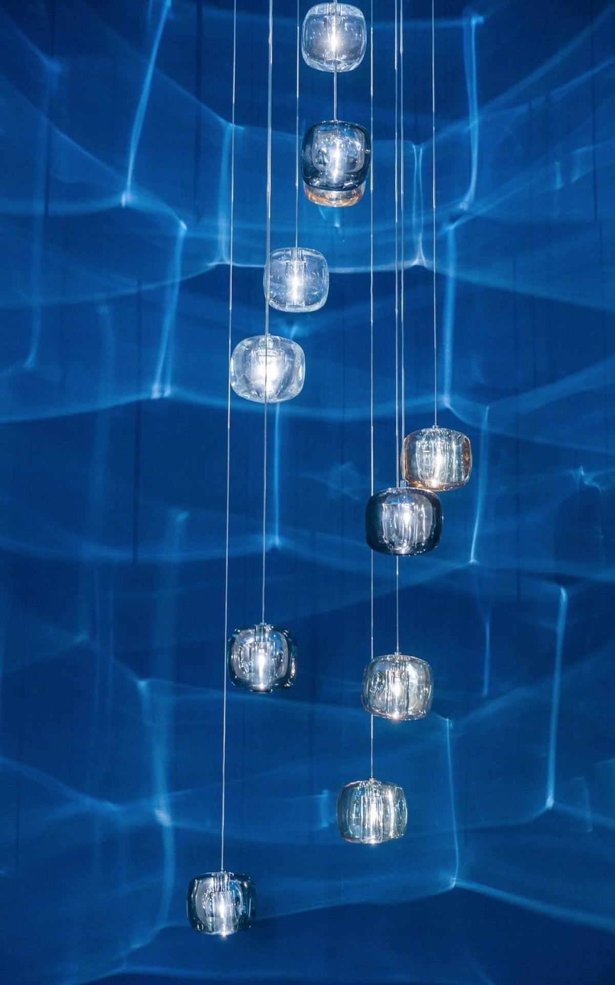 Glowcube lámpara de araña moderna de cristal