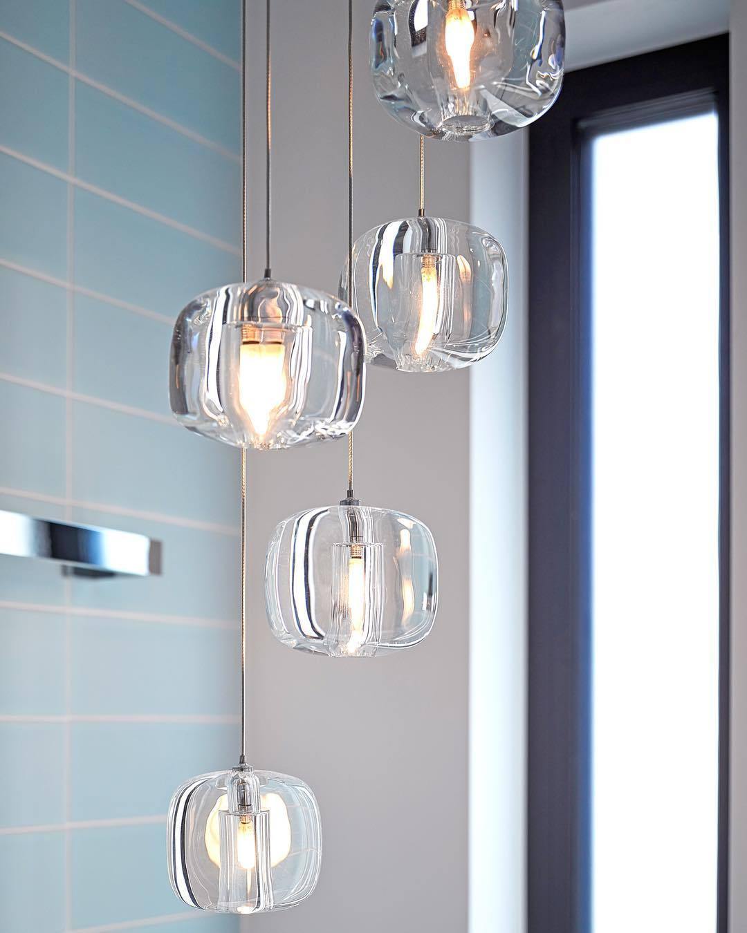 Glowcube lámpara de araña moderna de cristal