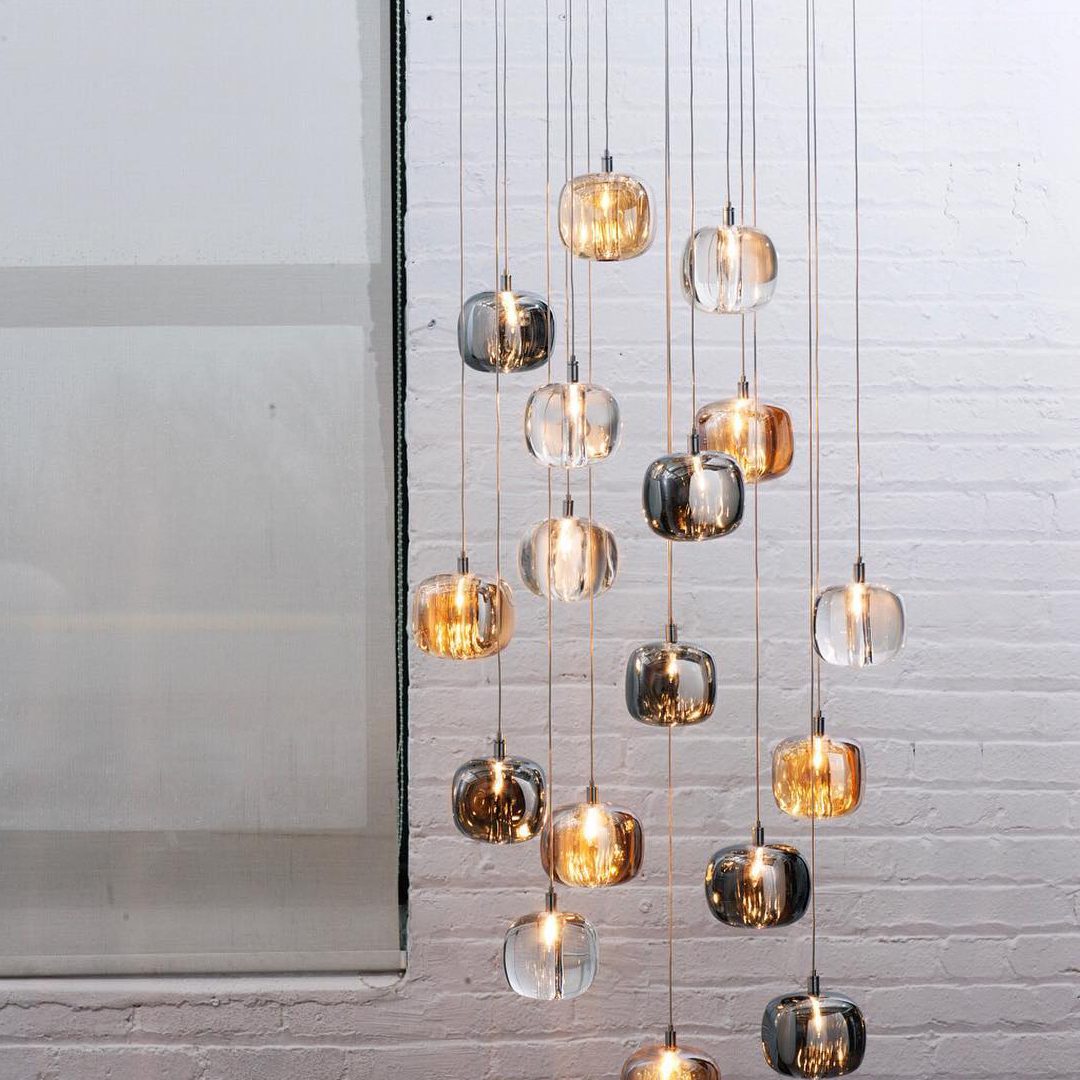 Glowcube lámpara de araña moderna de cristal