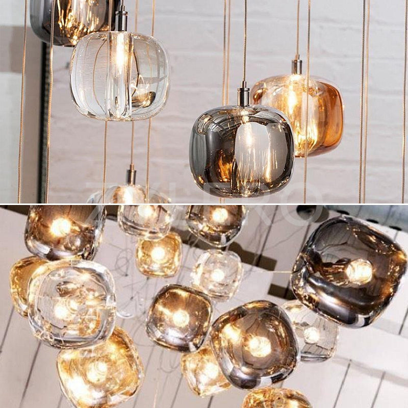 Glowcube lámpara de araña moderna de cristal