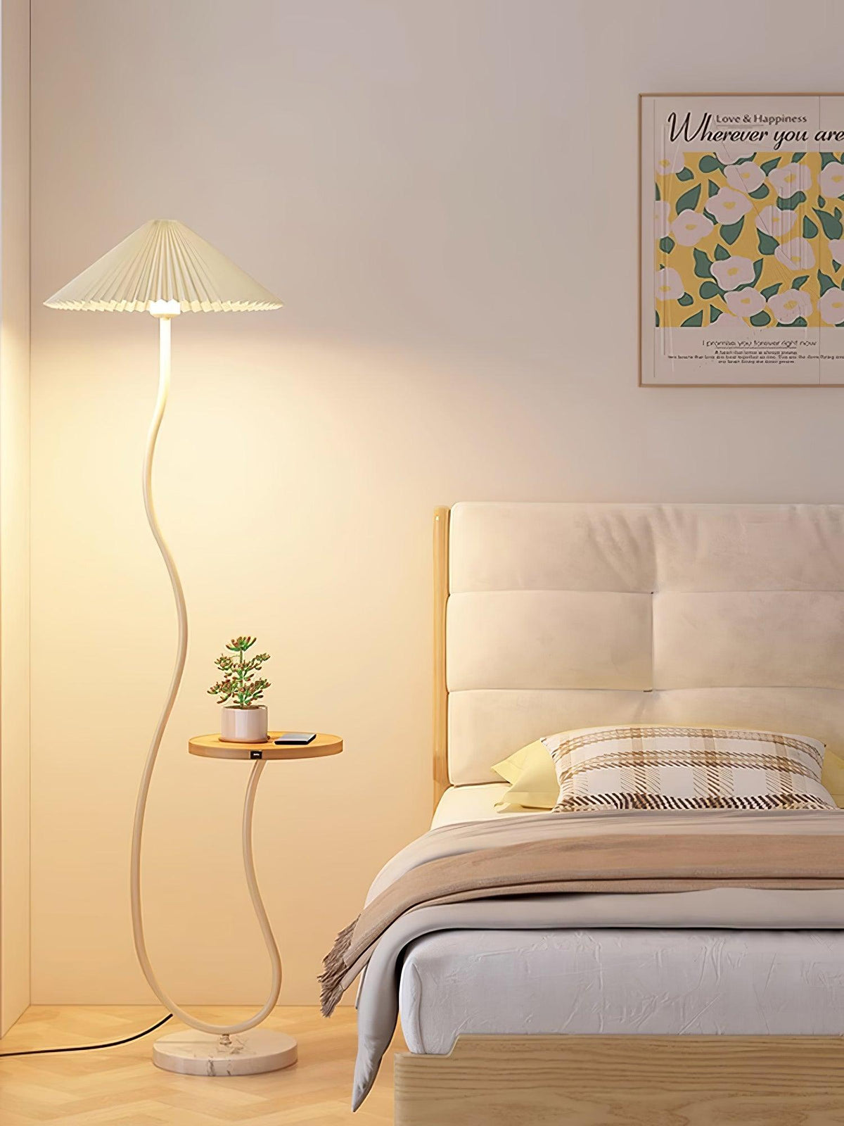 Ghel lámpara de pie minimalista de madera