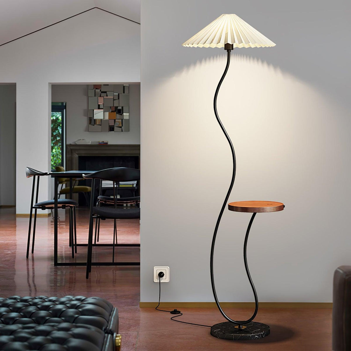Ghel lámpara de pie minimalista de madera