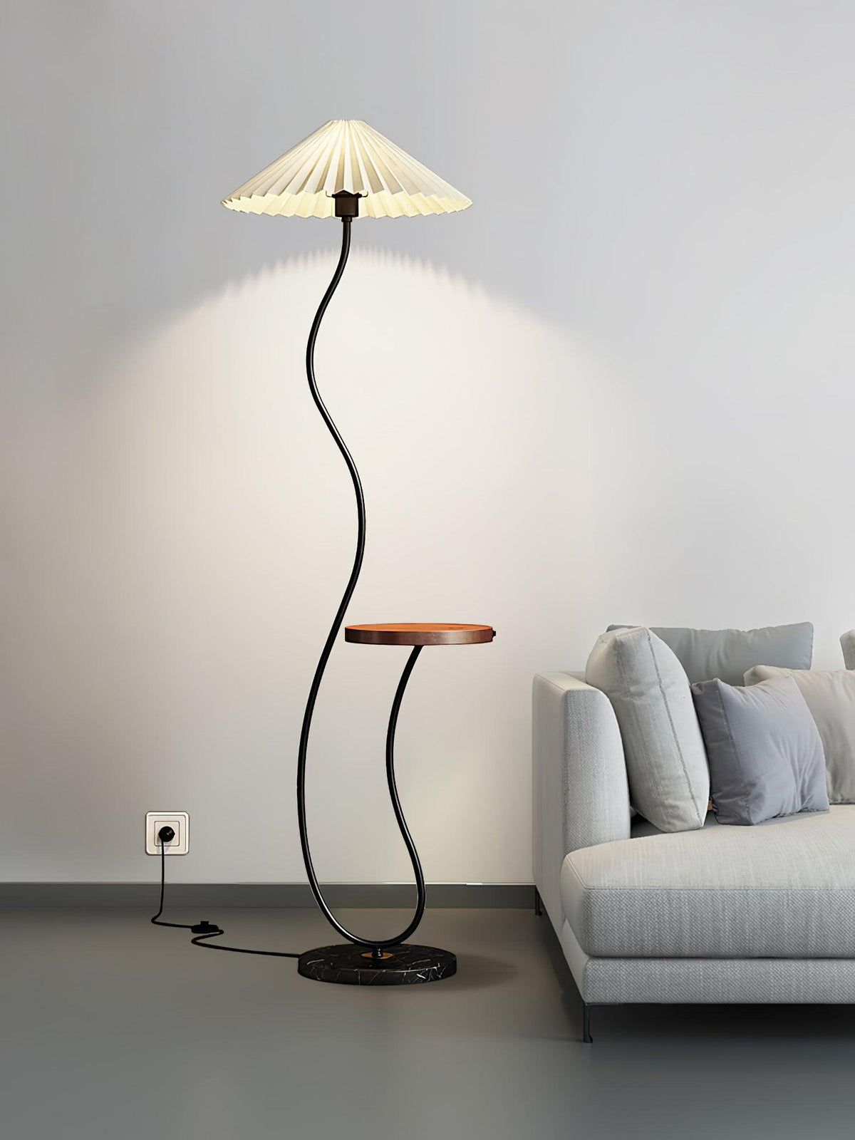 Ghel lámpara de pie minimalista de madera