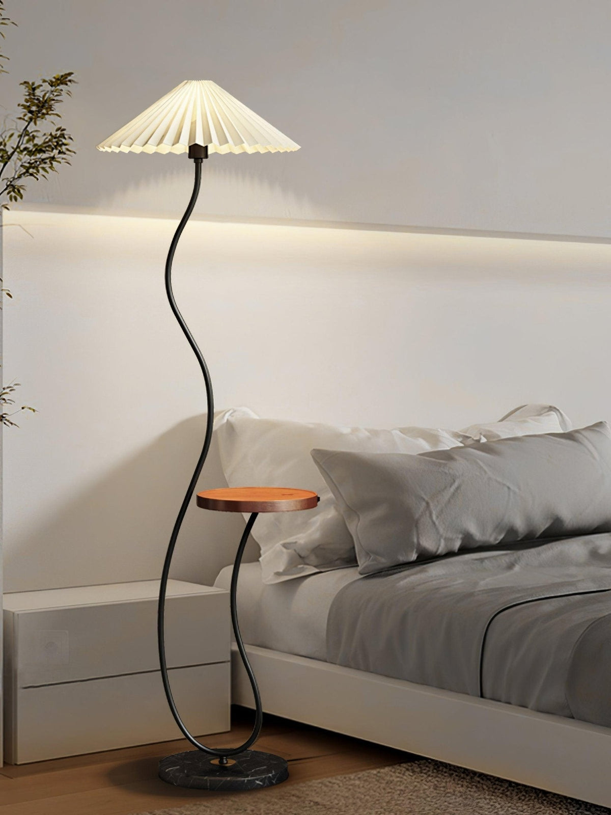 Ghel lámpara de pie minimalista de madera