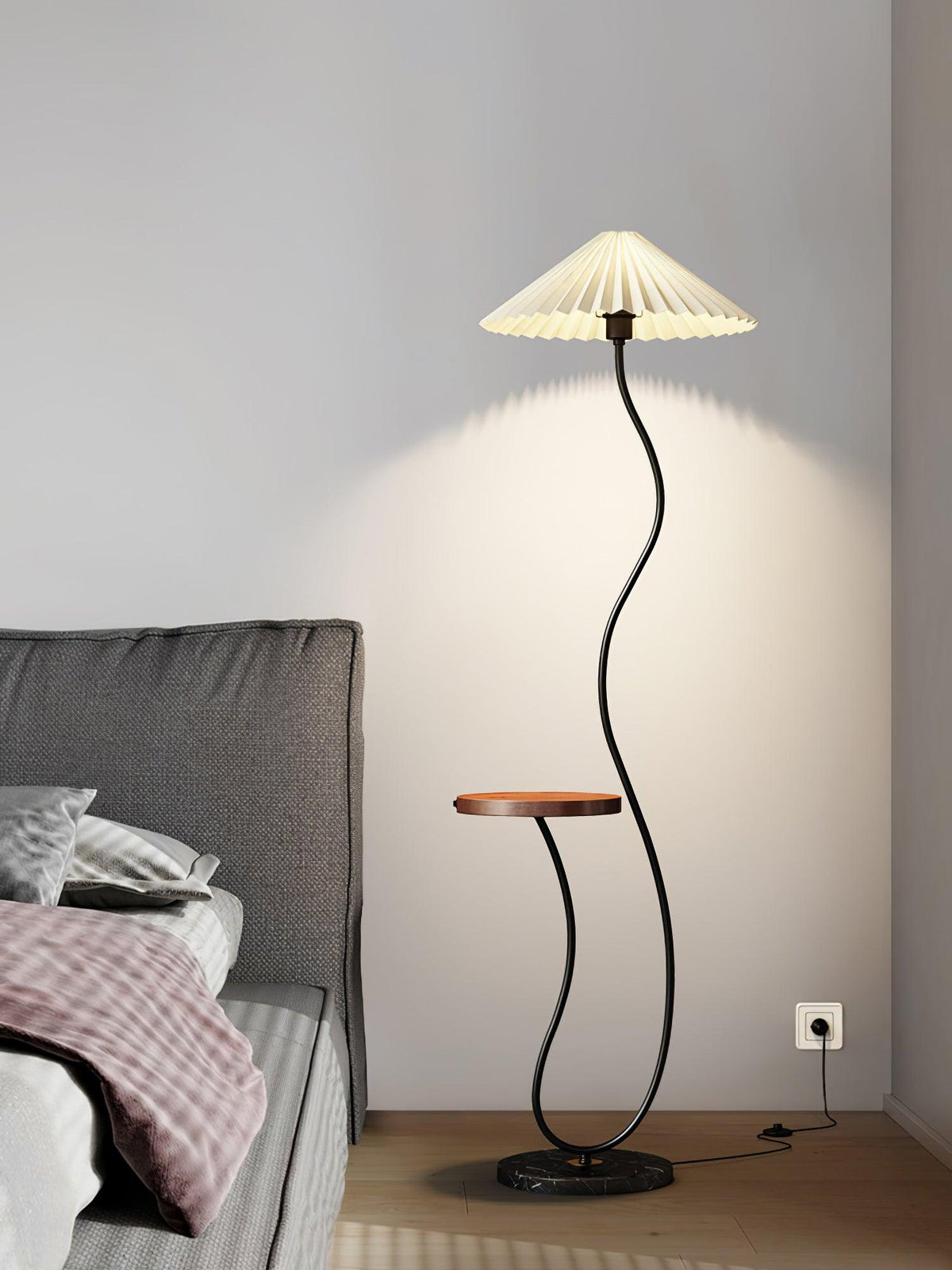 Ghel lámpara de pie minimalista de madera