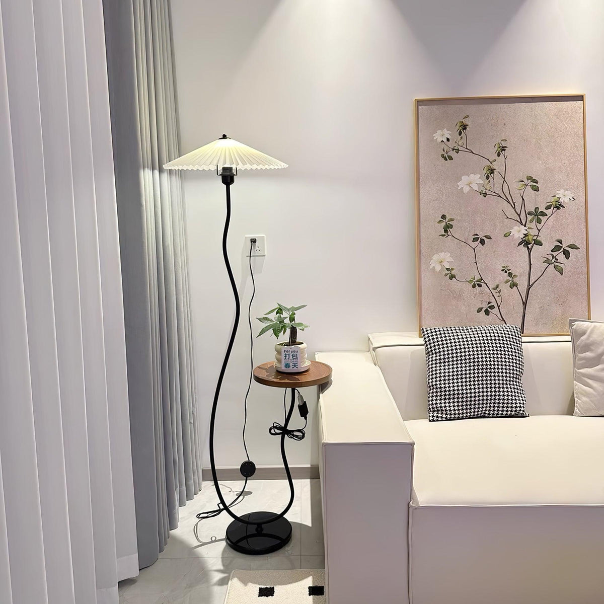 Ghel lámpara de pie minimalista de madera