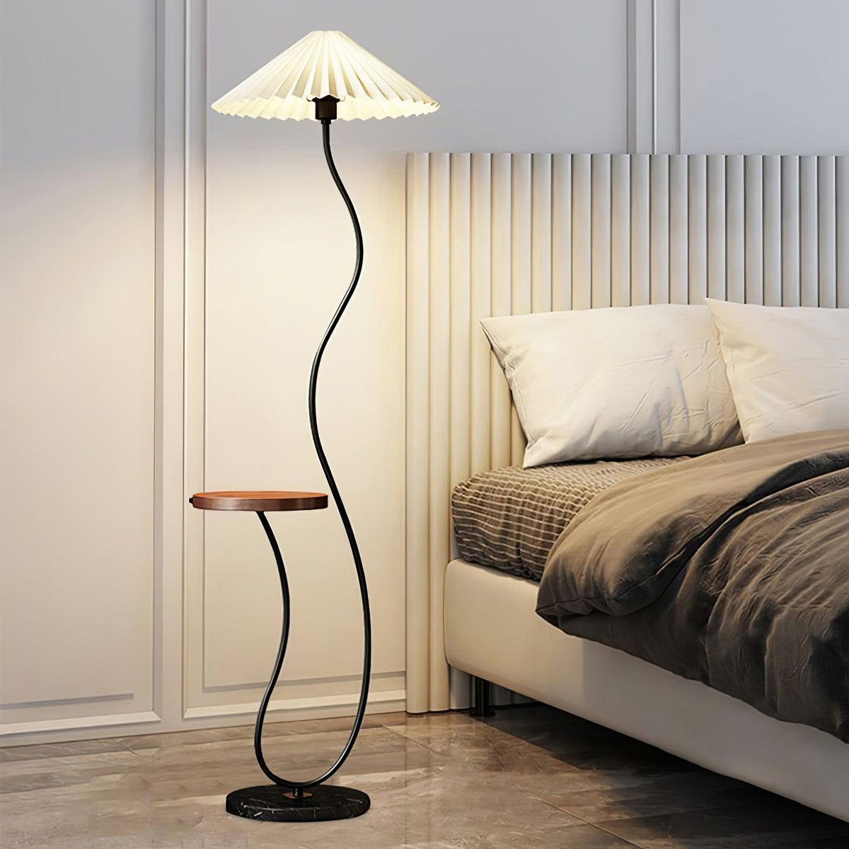 Ghel lámpara de pie minimalista de madera