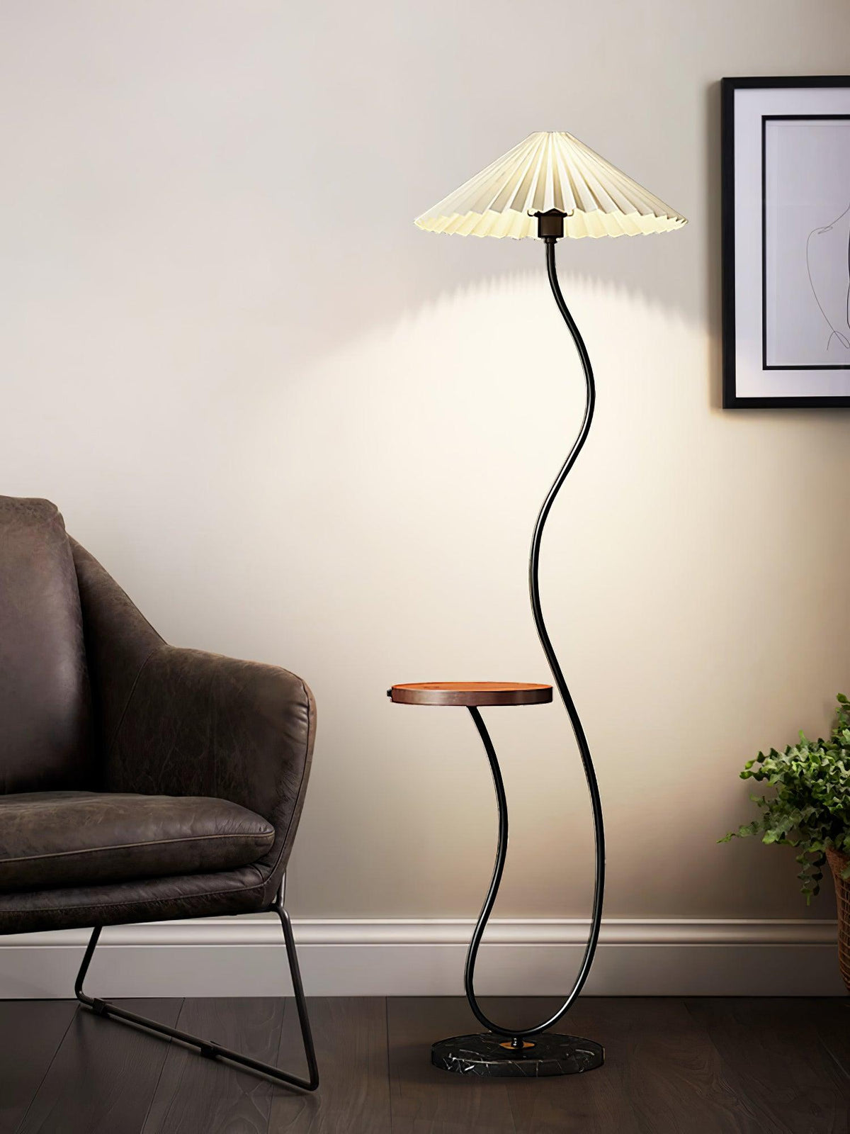 Ghel lámpara de pie minimalista de madera