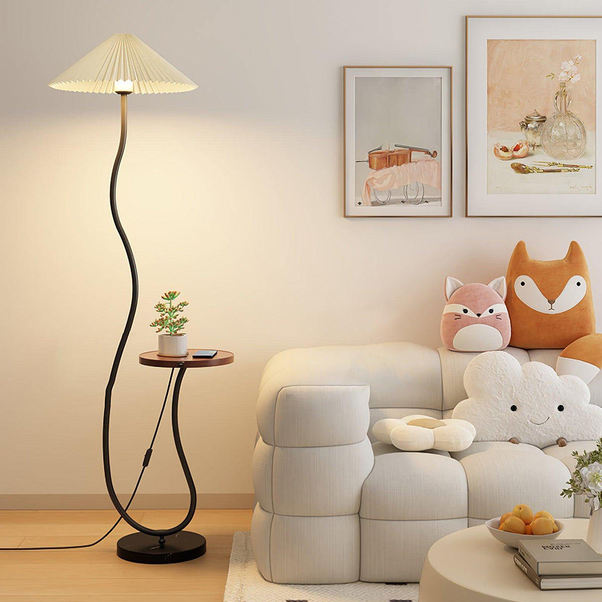 Ghel lámpara de pie minimalista de madera