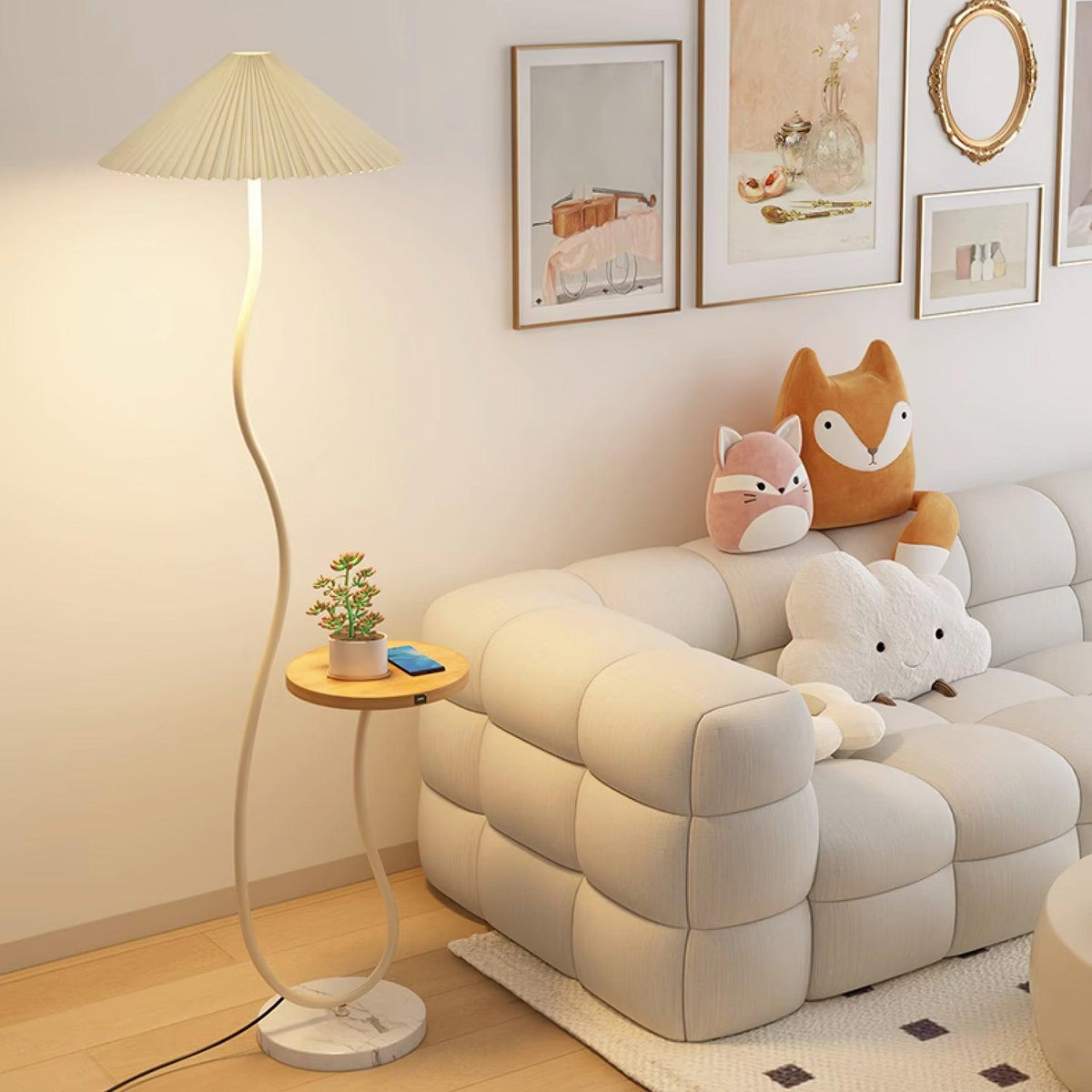 Ghel lámpara de pie minimalista de madera