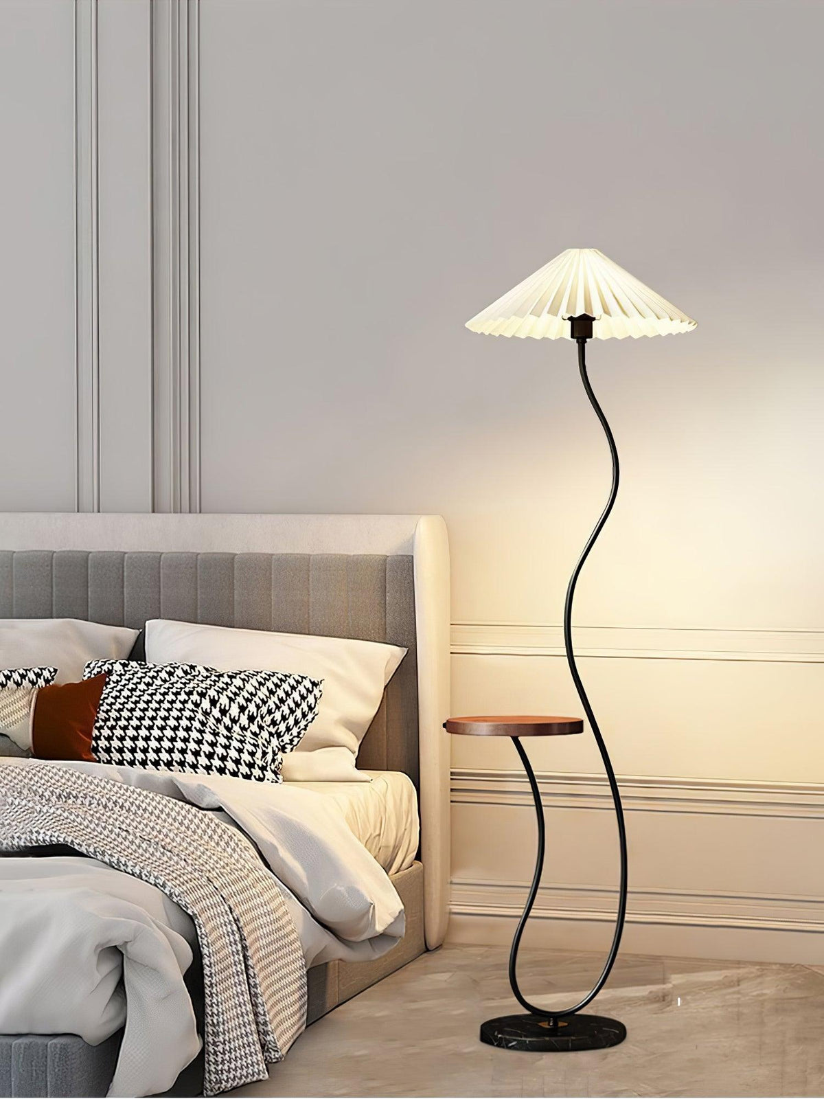 Ghel lámpara de pie minimalista de madera