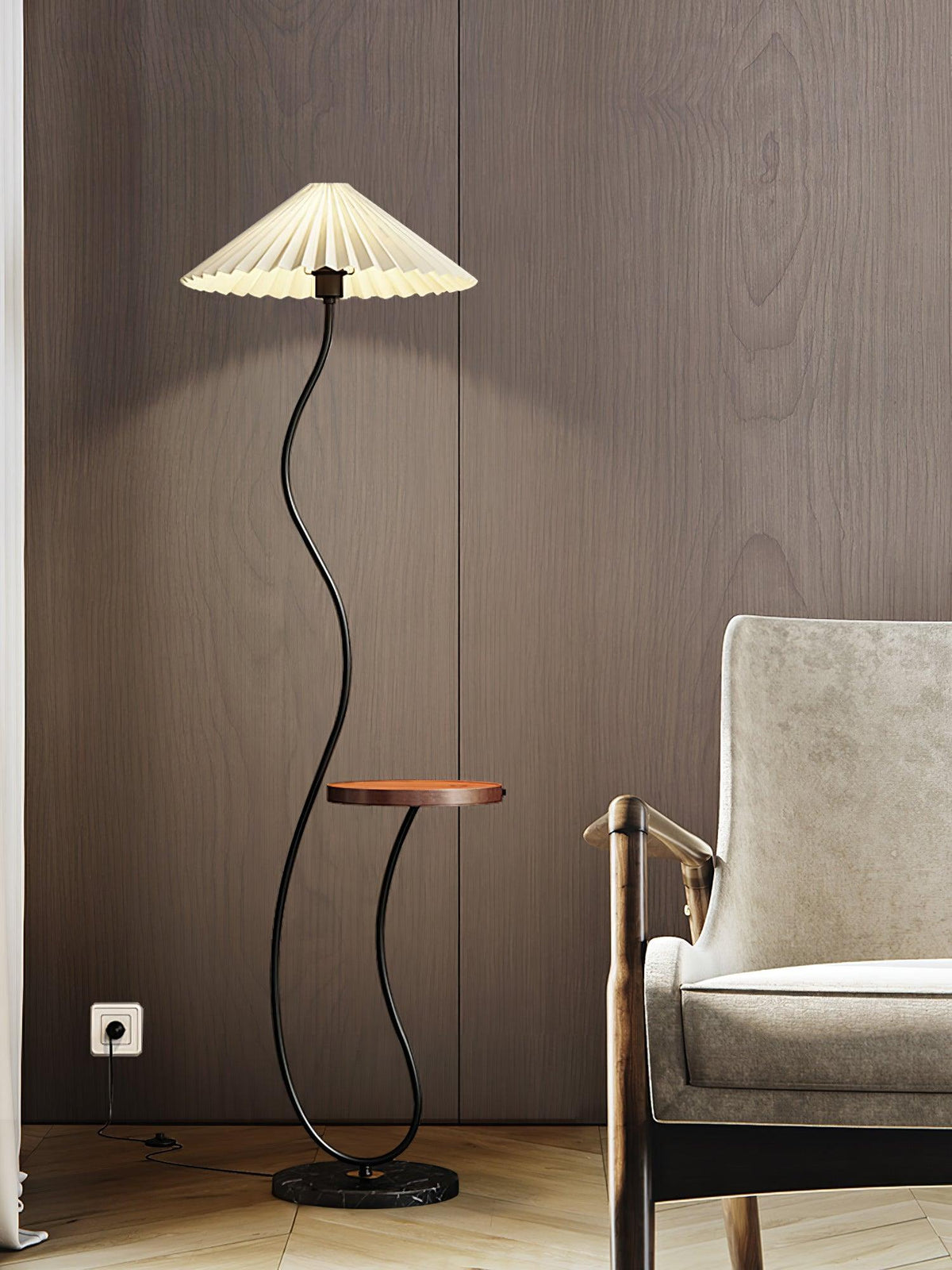 Ghel lámpara de pie minimalista de madera