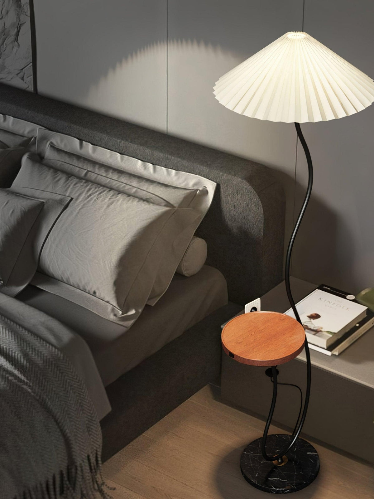 Ghel lámpara de pie minimalista de madera