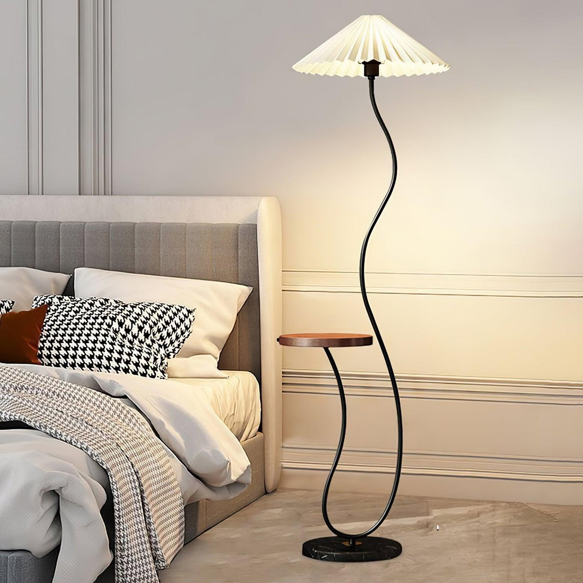 Ghel lámpara de pie minimalista de madera
