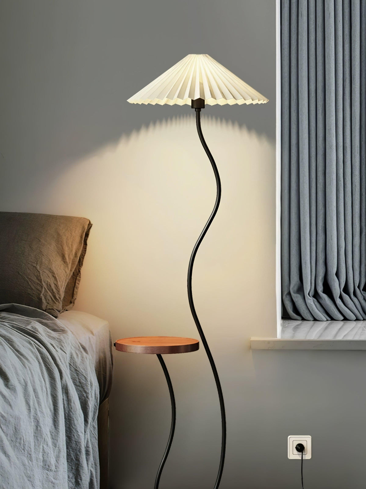 Ghel lámpara de pie minimalista de madera