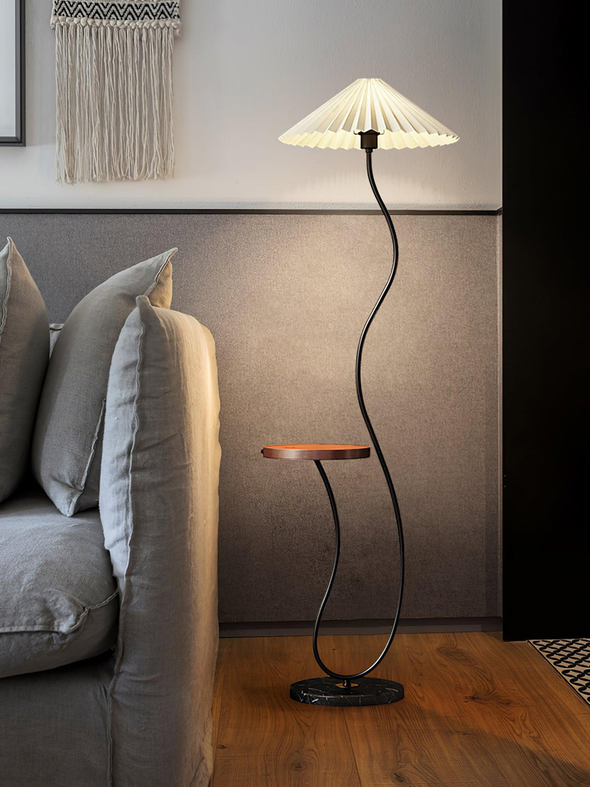 Ghel lámpara de pie minimalista de madera