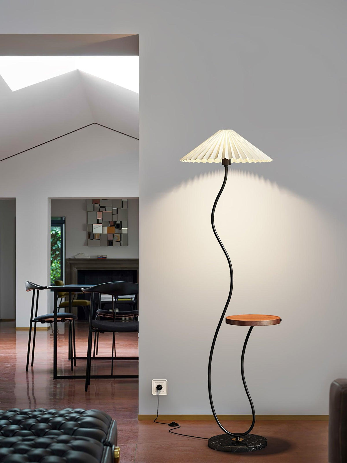 Ghel lámpara de pie minimalista de madera