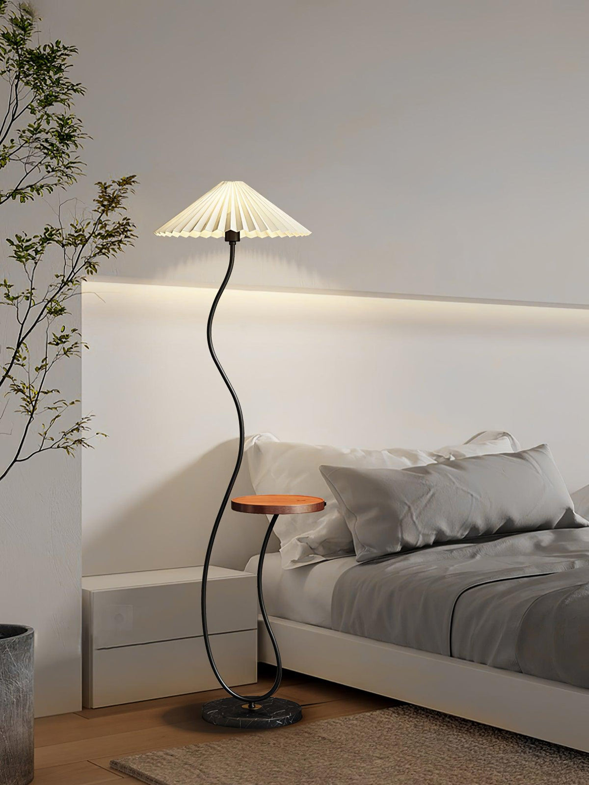 Ghel lámpara de pie minimalista de madera