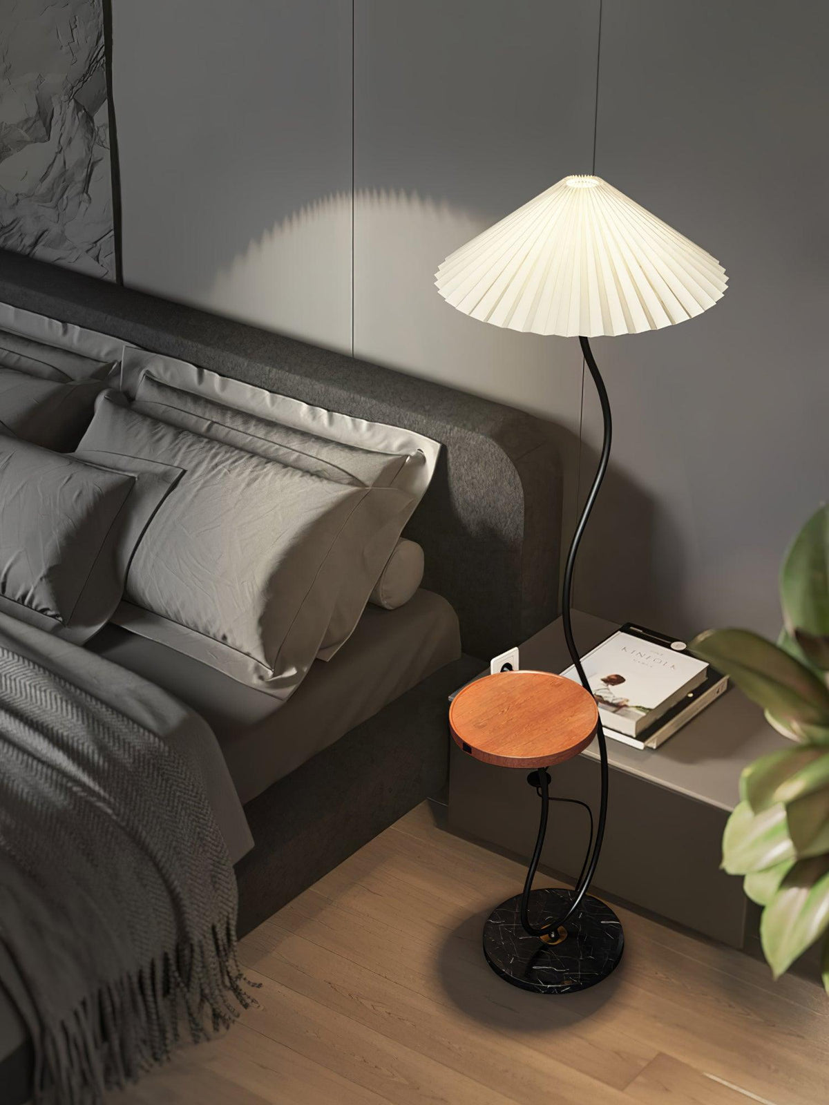 Ghel lámpara de pie minimalista de madera