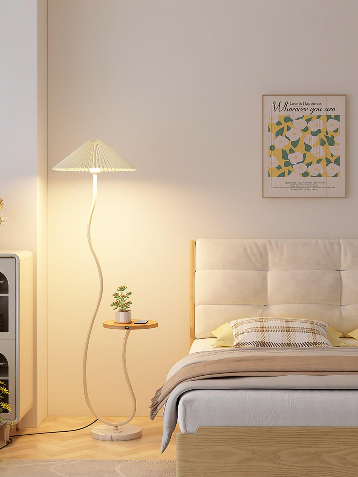 Ghel lámpara de pie minimalista de madera