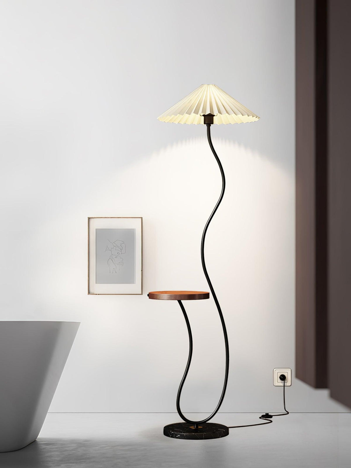 Ghel lámpara de pie minimalista de madera