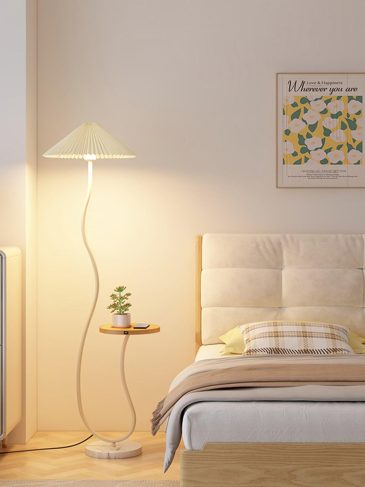 Ghel lámpara de pie minimalista de madera