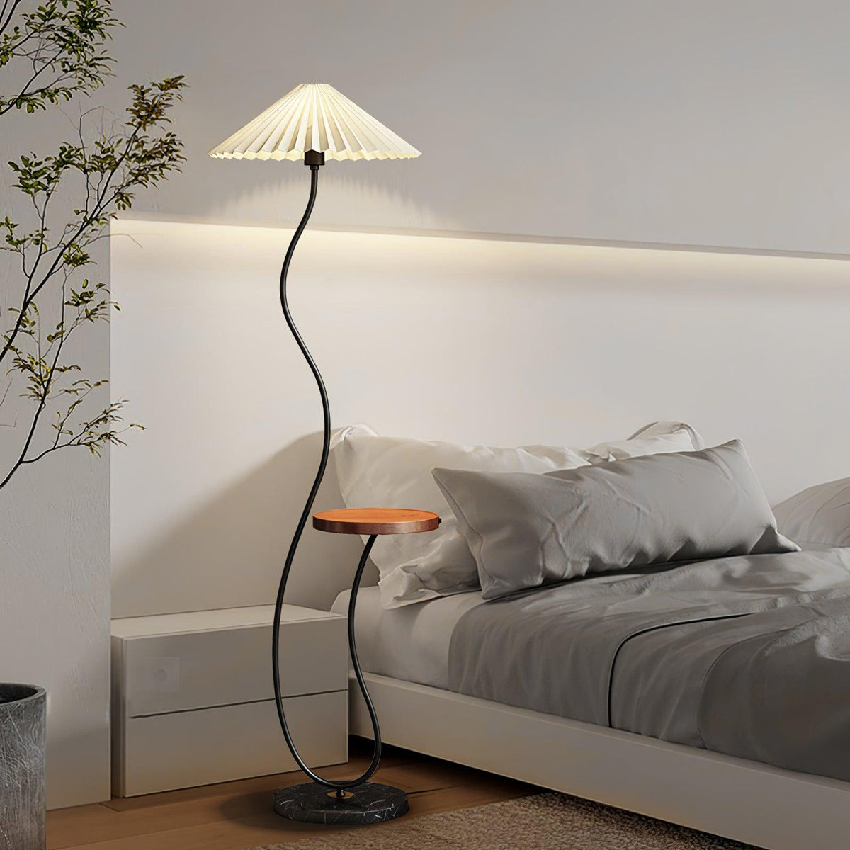 Ghel lámpara de pie minimalista de madera