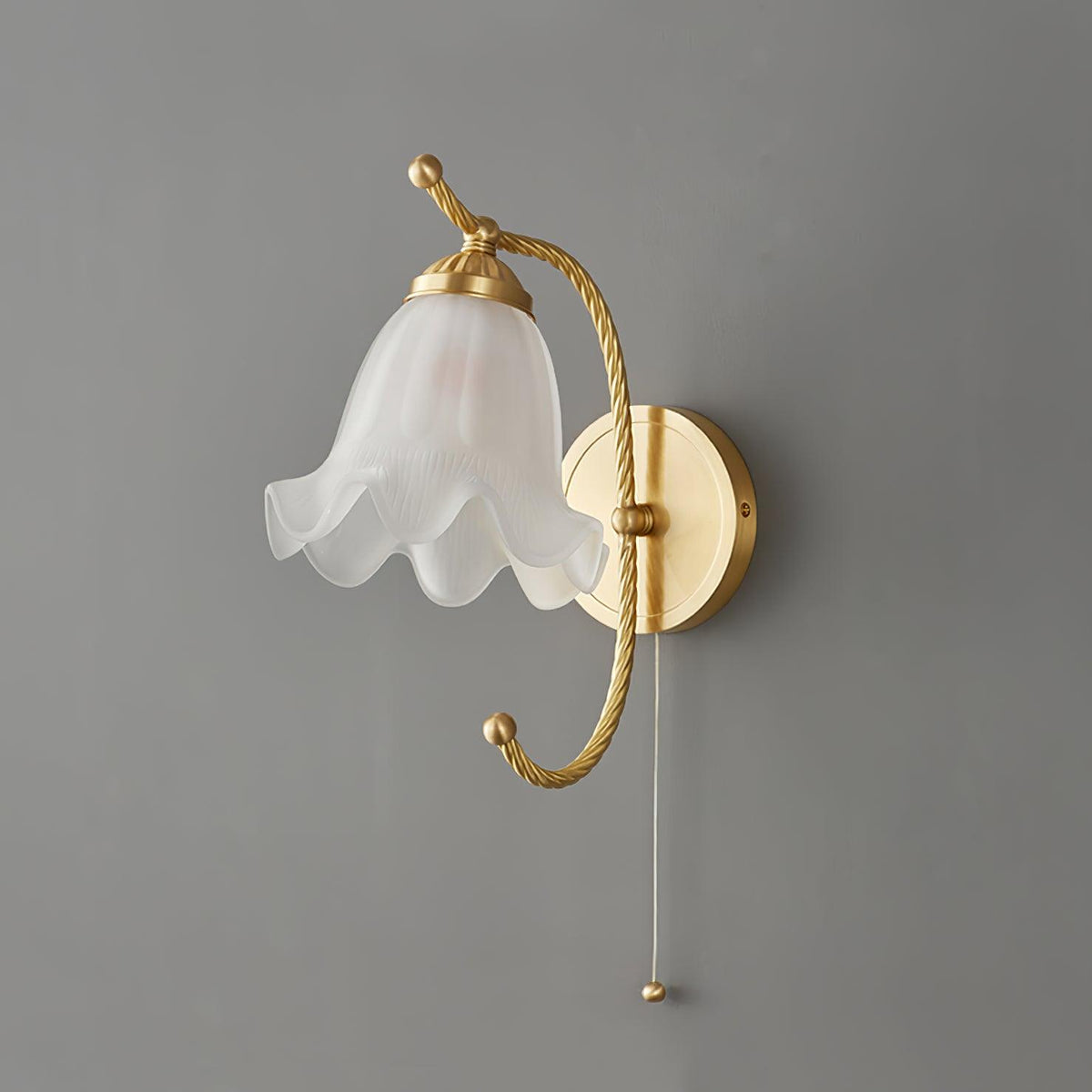 Celisenne aplique de pared cuello de cisne de latón con pantalla de vidrio esmerilado