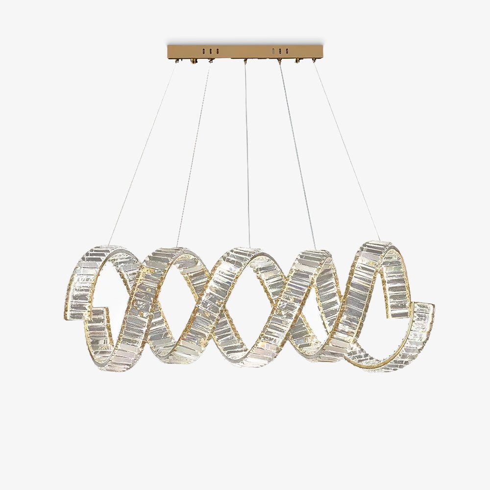 Luxielle lámpara de araña LED curva con cristal lujoso