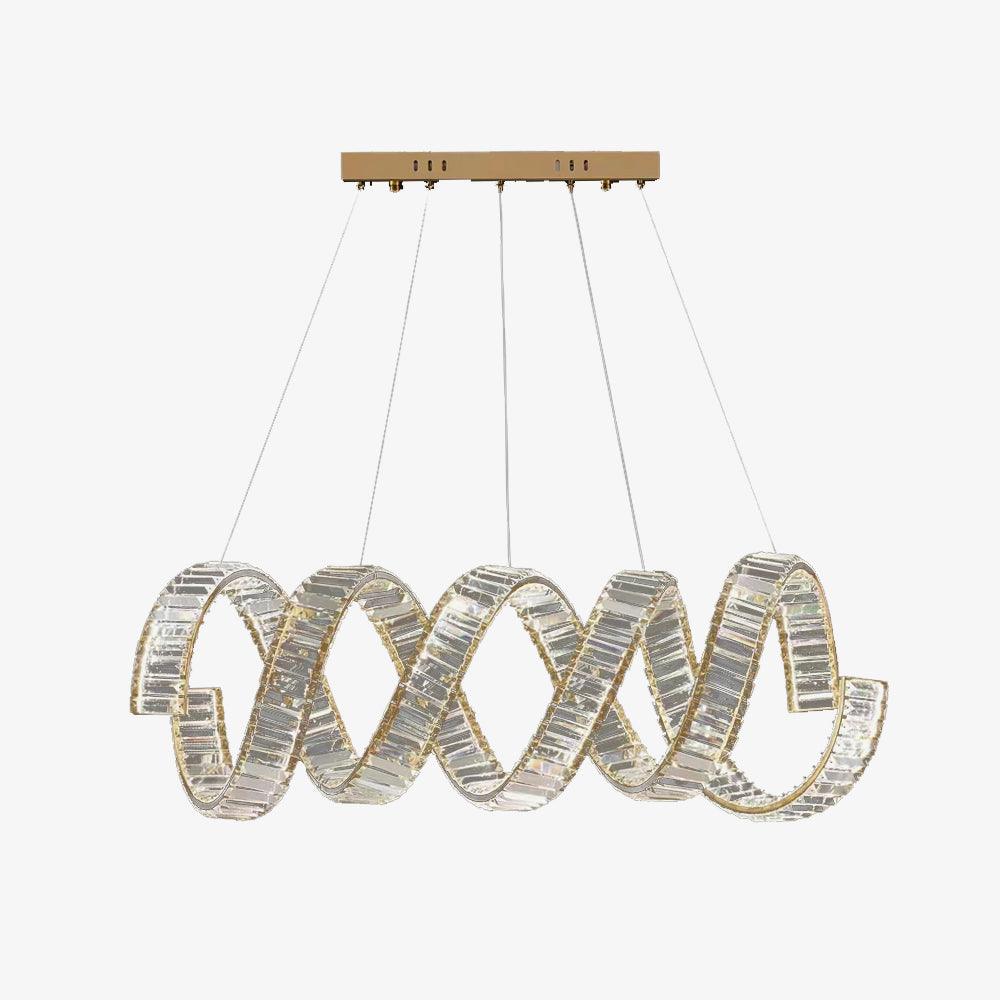 Luxielle lámpara de araña LED curva con cristal lujoso