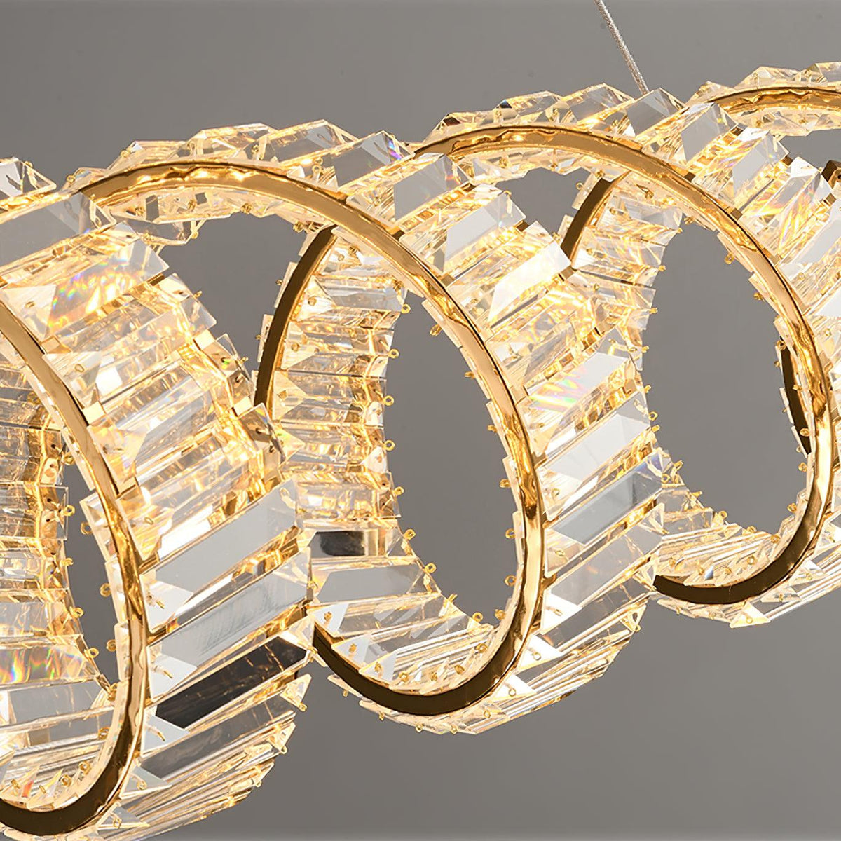 Luxielle lámpara de araña LED curva con cristal lujoso