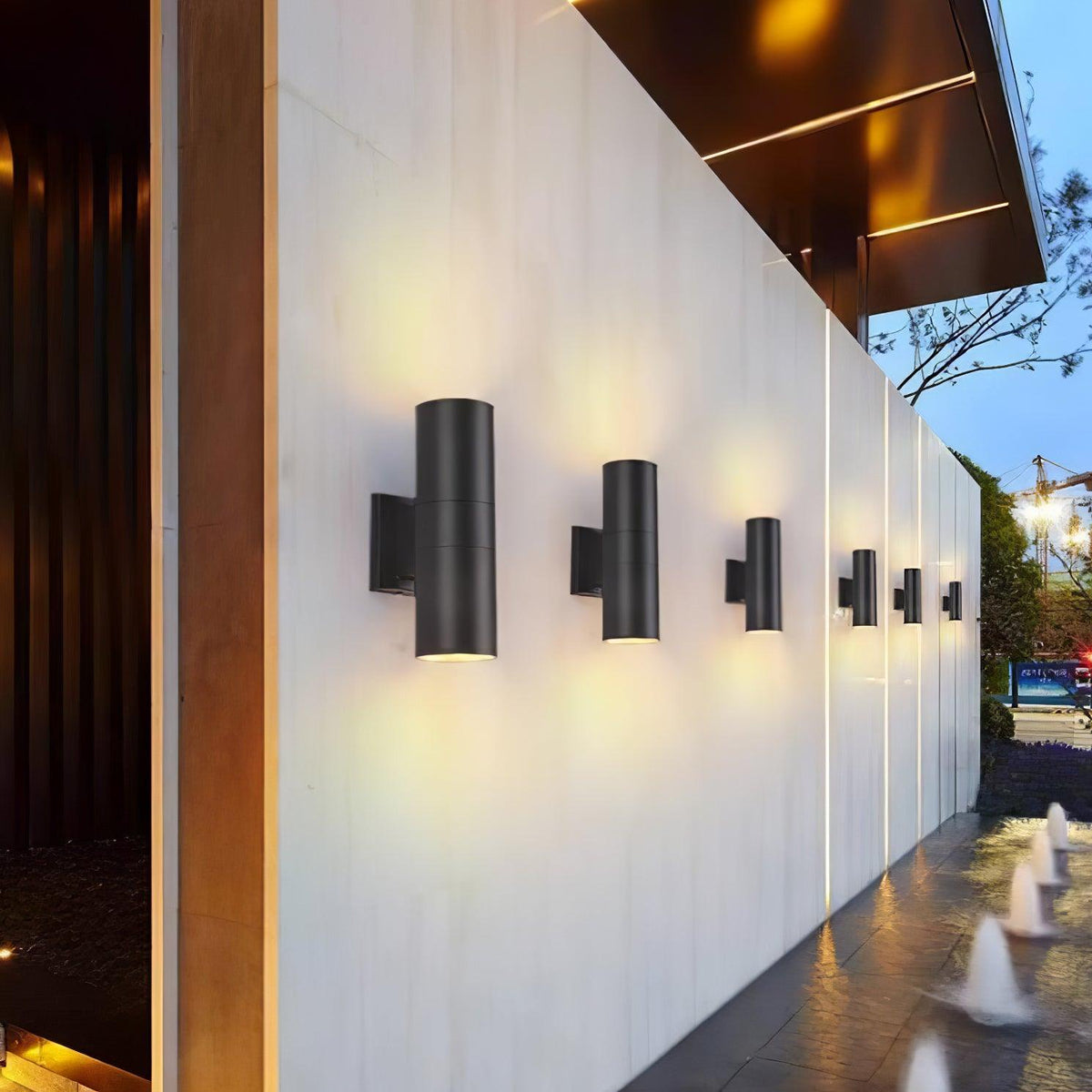 Caliraine aplique de pared moderno minimalista cilíndrico exterior