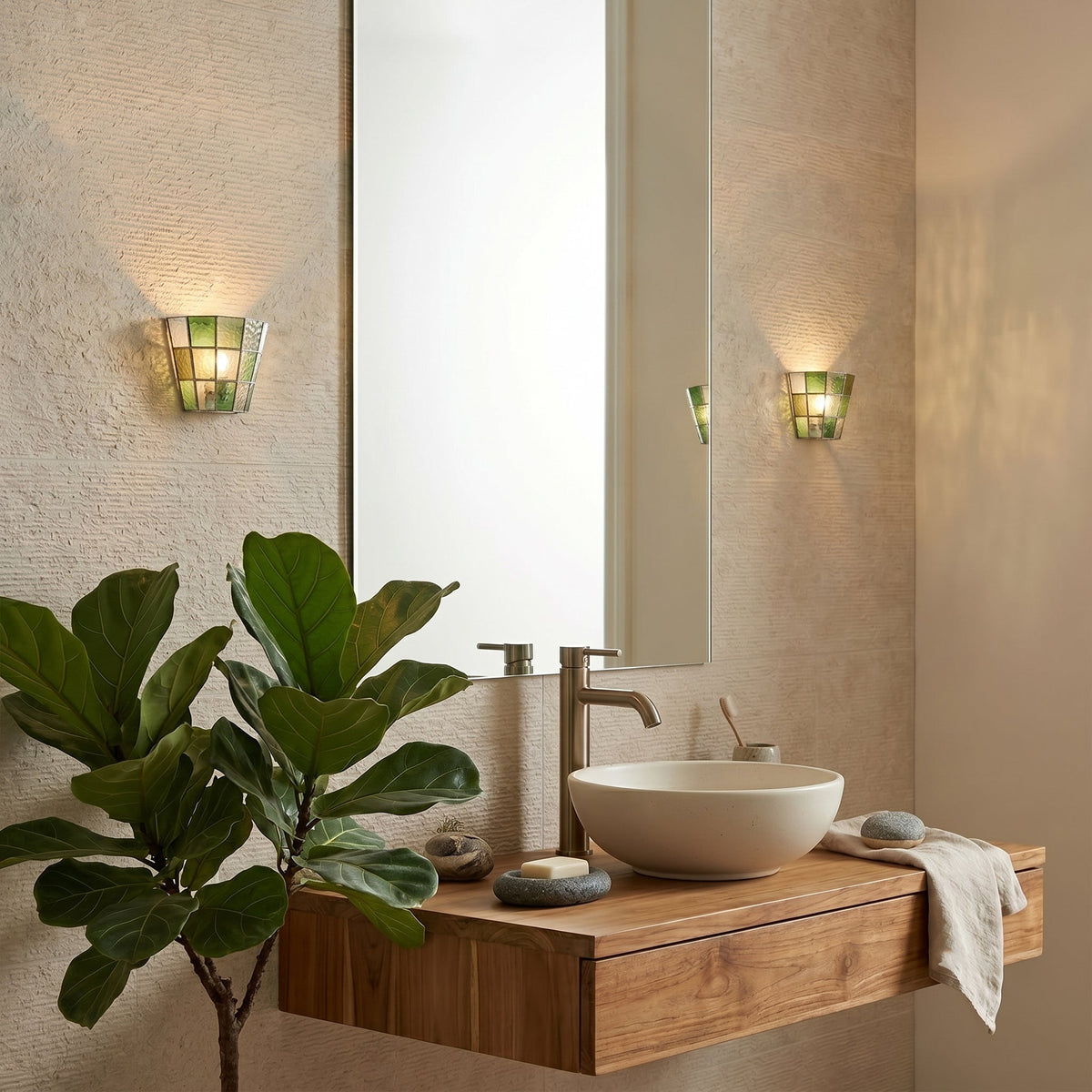 Saffrienne aplique de pared de vidrio