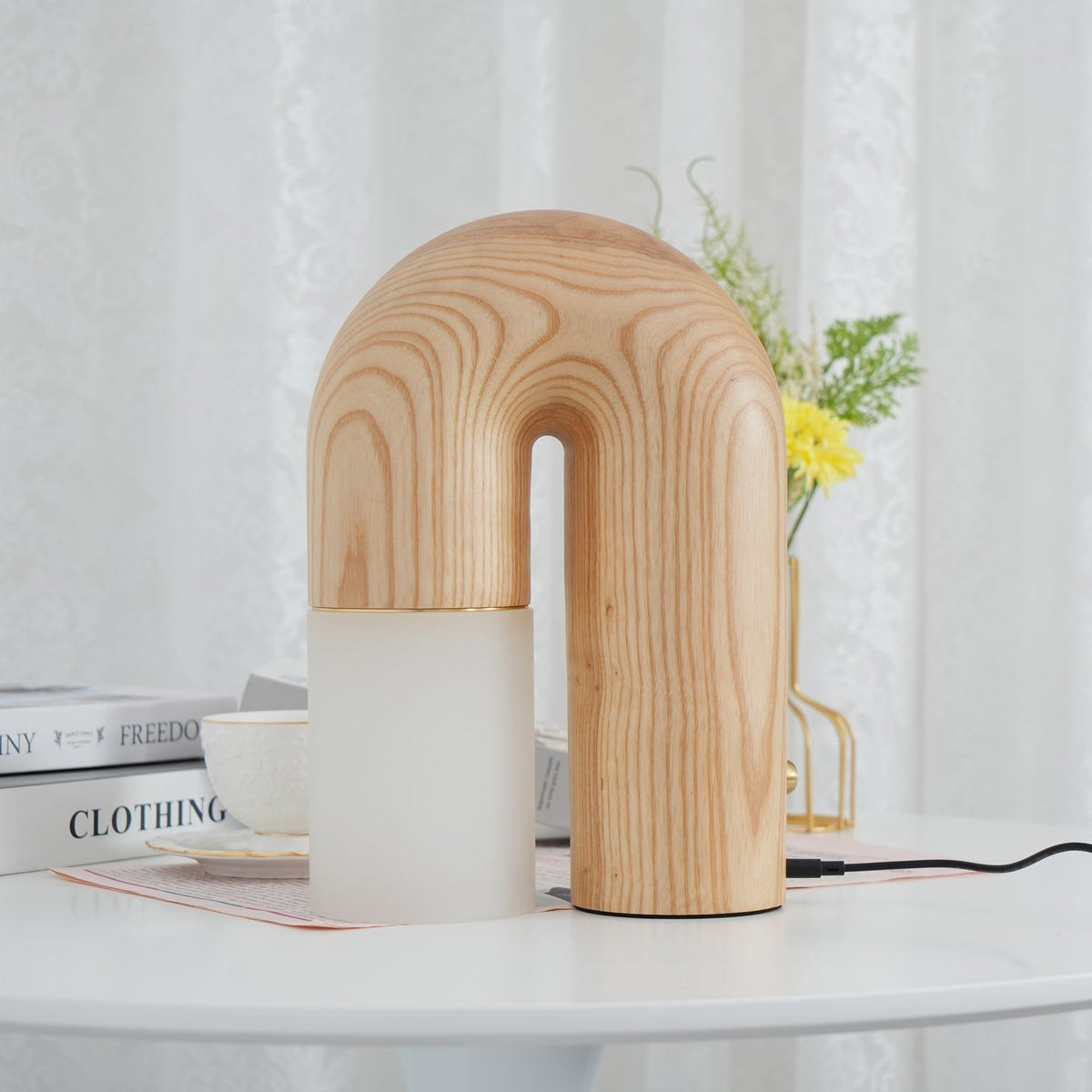 Arch lámpara de mesa de madera
