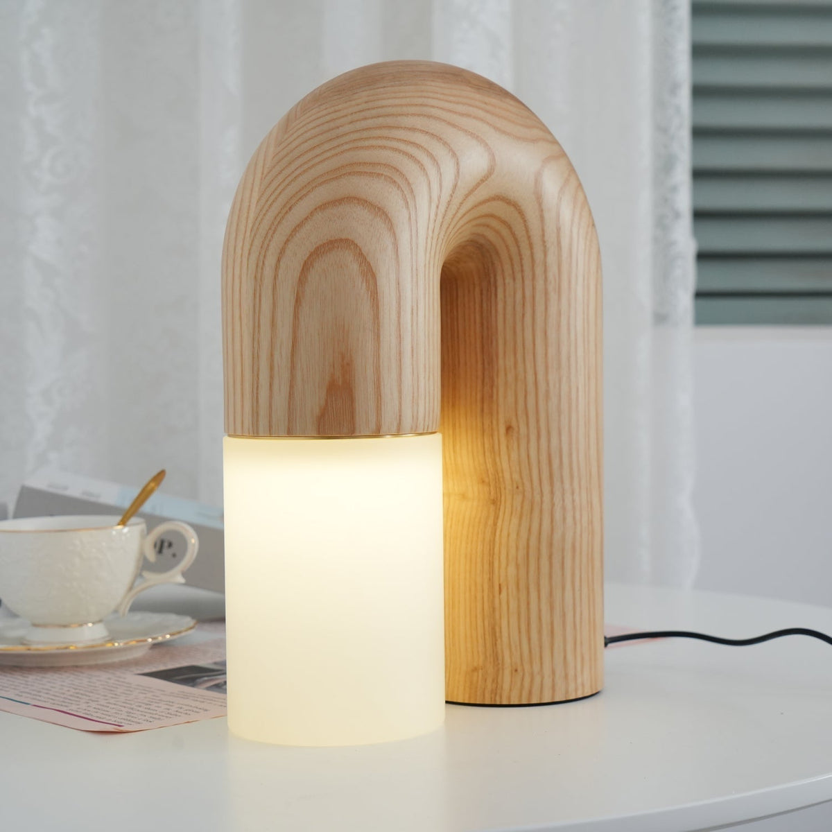 Arch lámpara de mesa de madera