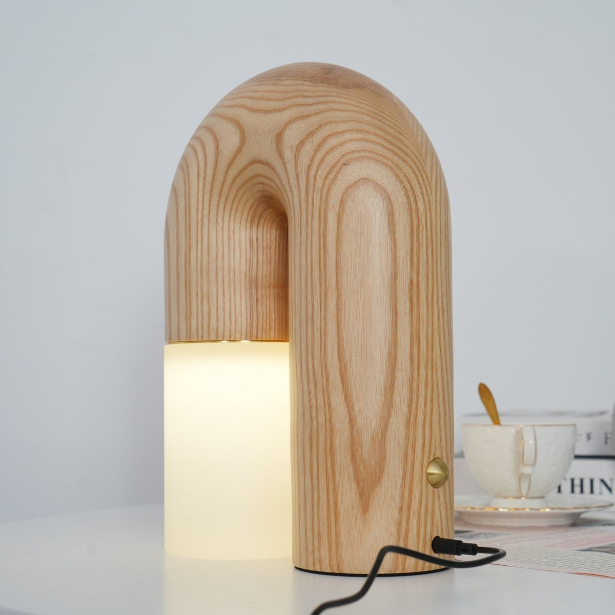 Arch lámpara de mesa de madera